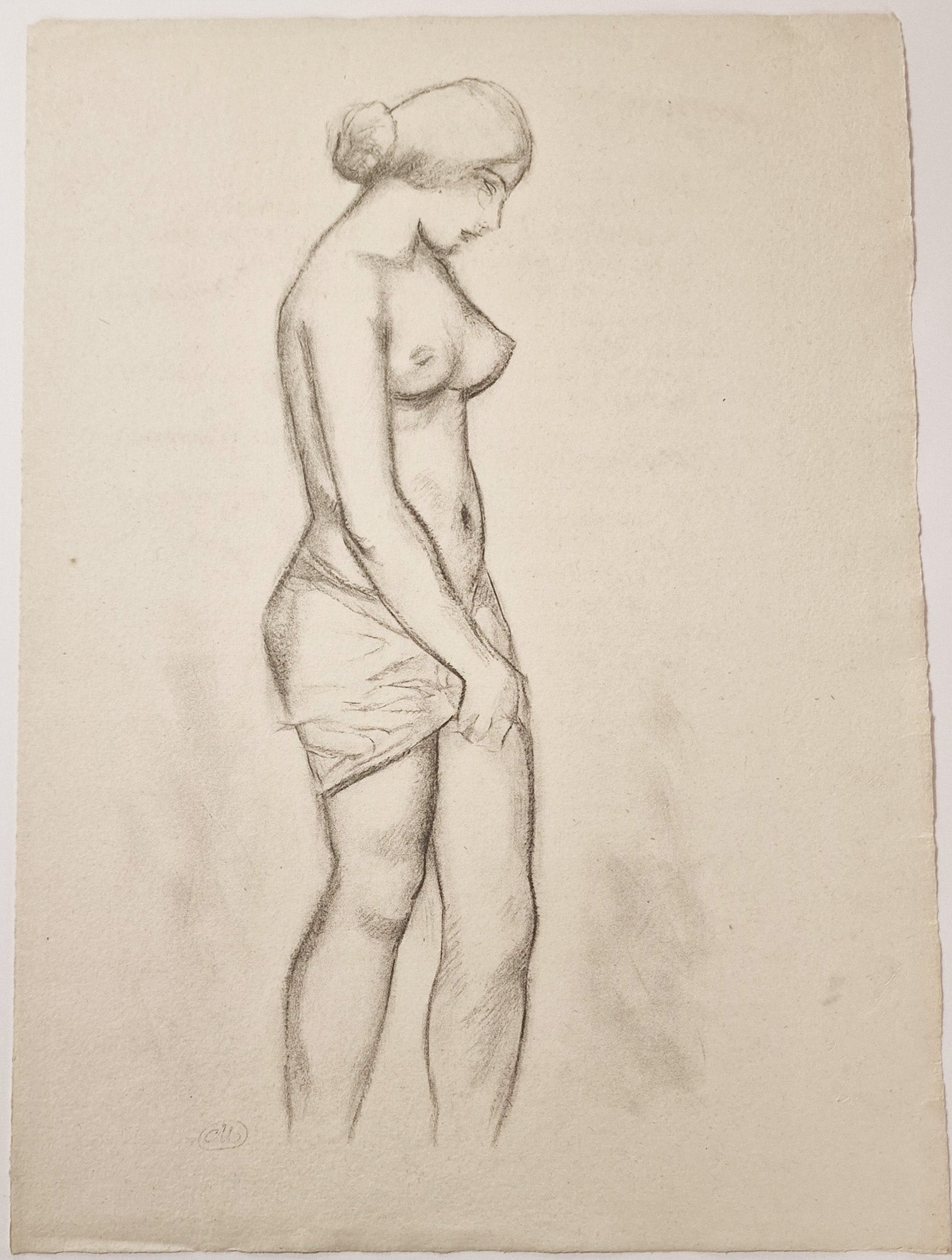 Femme nue de profil. 1935 – Martinez D - Estampes anciennes & modernes