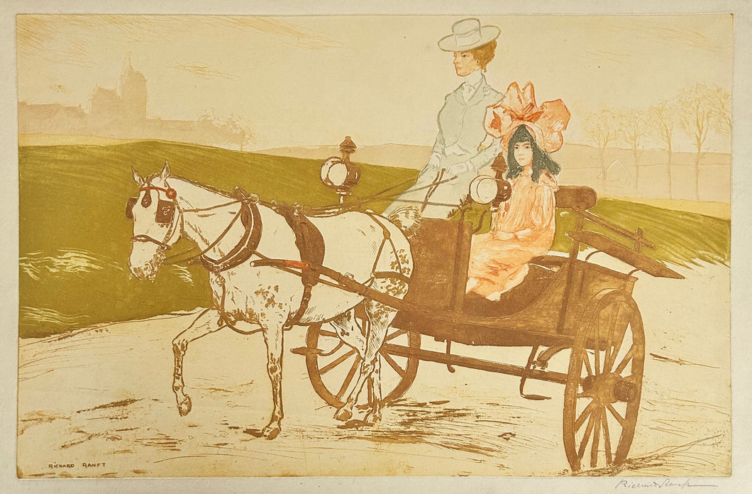 La promenade en charrette. c.1910.