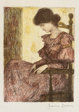 Charger l&#39;image dans la galerie, Femme assoupie sur une chaise, de profil.  c.1896.
