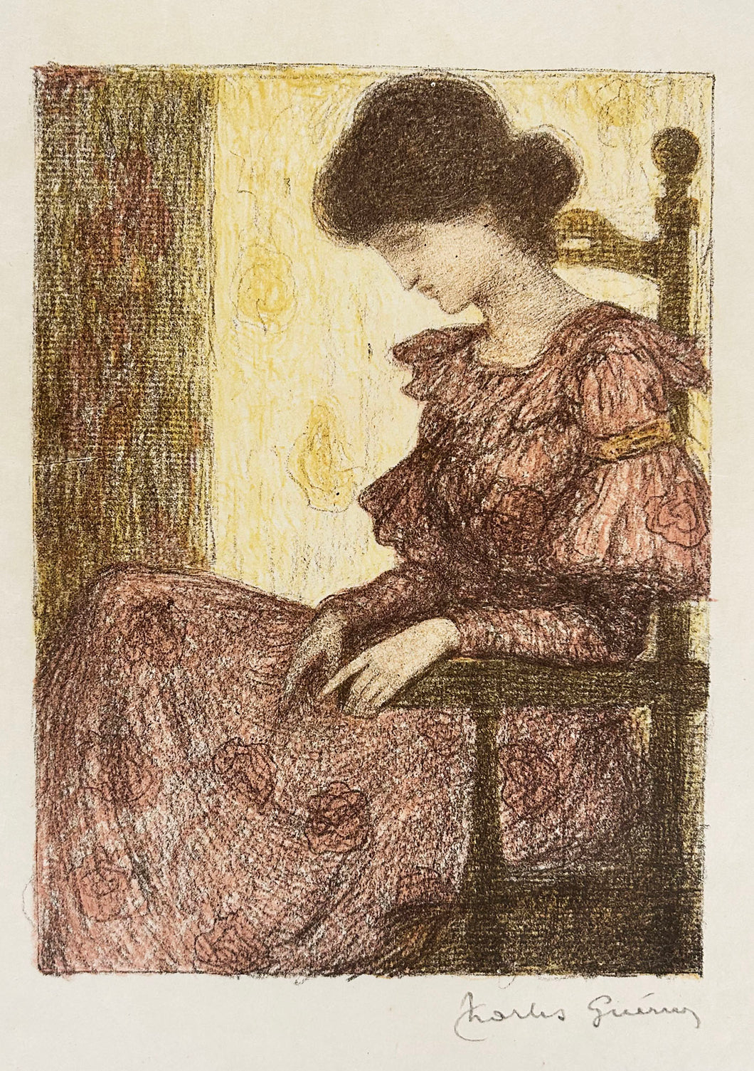 Femme assoupie sur une chaise, de profil.  c.1896.