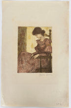 Charger l&#39;image dans la galerie, Femme assoupie sur une chaise, de profil.  c.1896.
