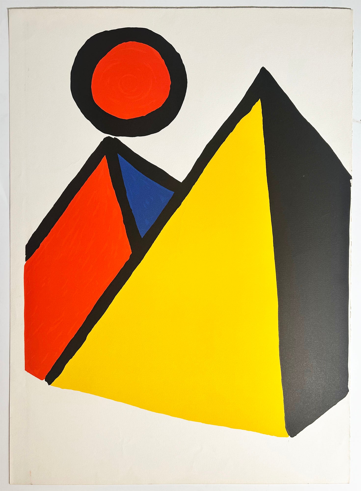 Alexander CALDER - Pyramides et soleil. Lithographie en couleurs. 