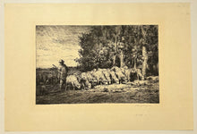 Charger l&#39;image dans la galerie, Troupeau de moutons à l&#39;orée d&#39;un bois. 1877.
