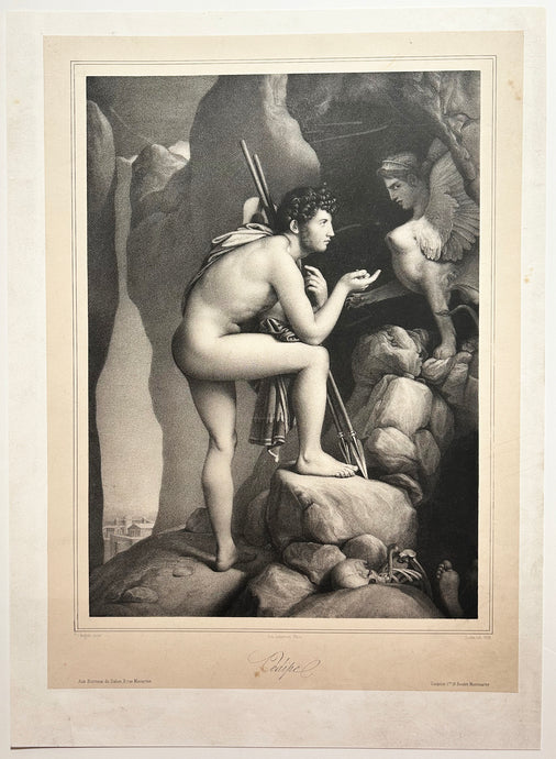 Jean-Pierre SUDRE - Œdipe. 1853. Lithographie d'après Ingres. 