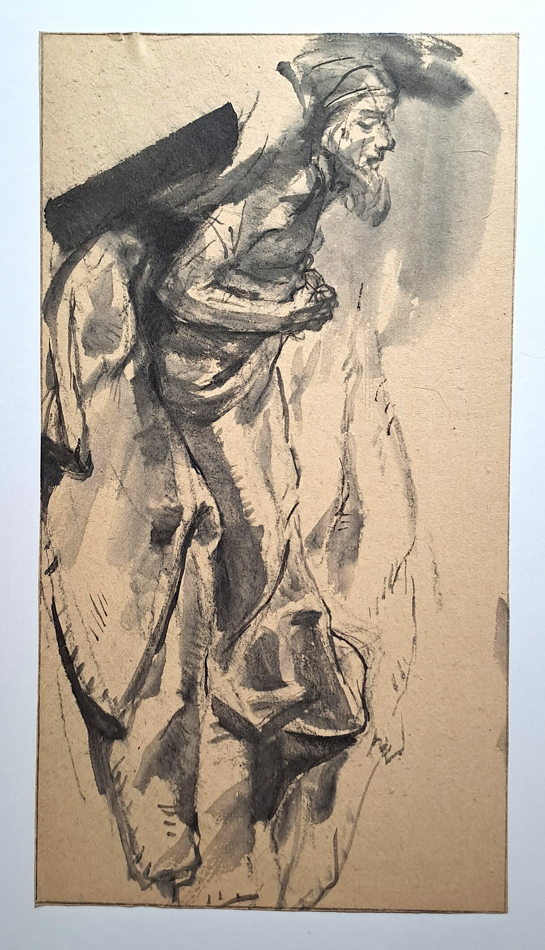 Jules CHADEL [Etude de personnage pour la Descente de Croix]. Dessin original. 