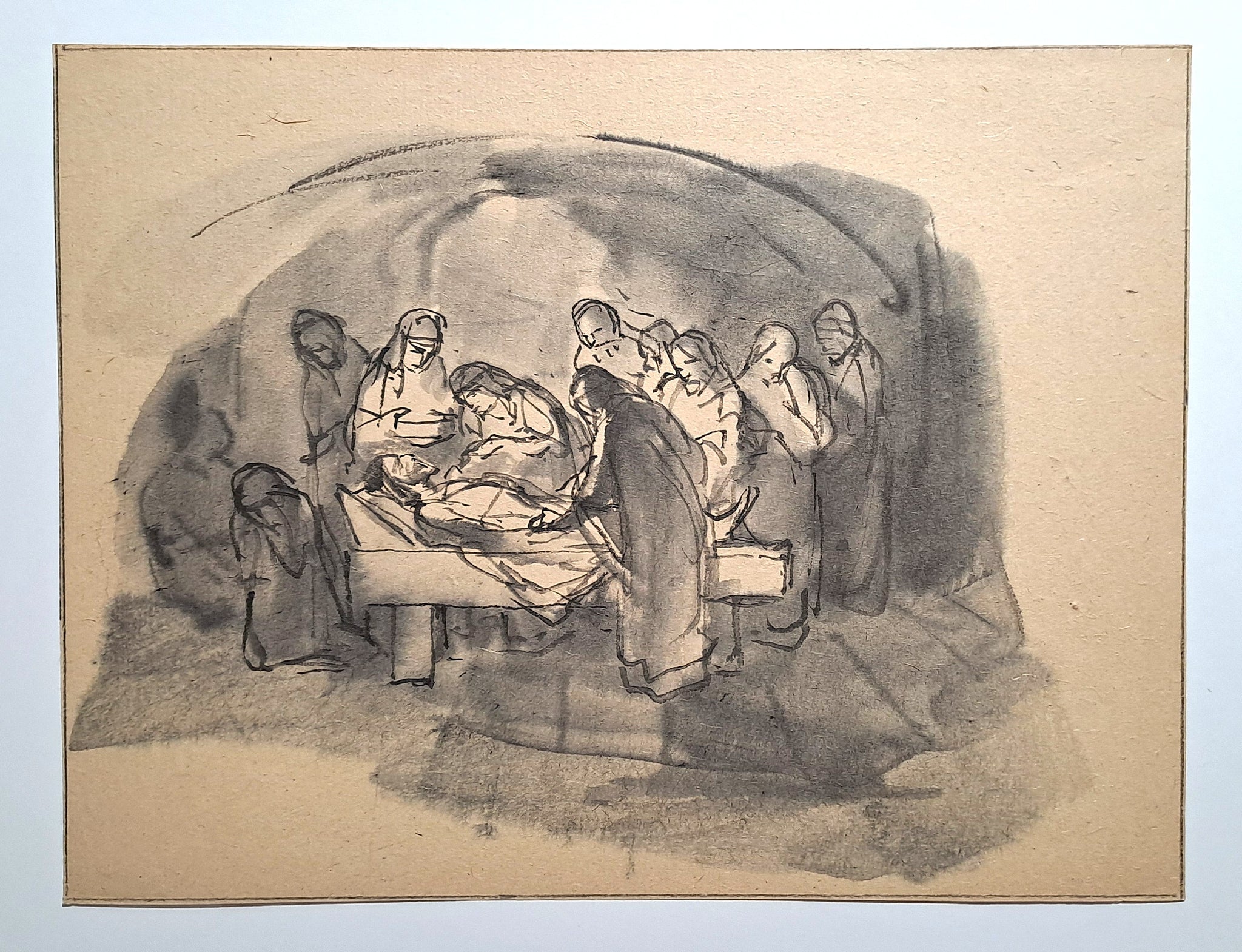 Jules CHADEL [Lamentation sur le Christ mort]. Dessin original. 