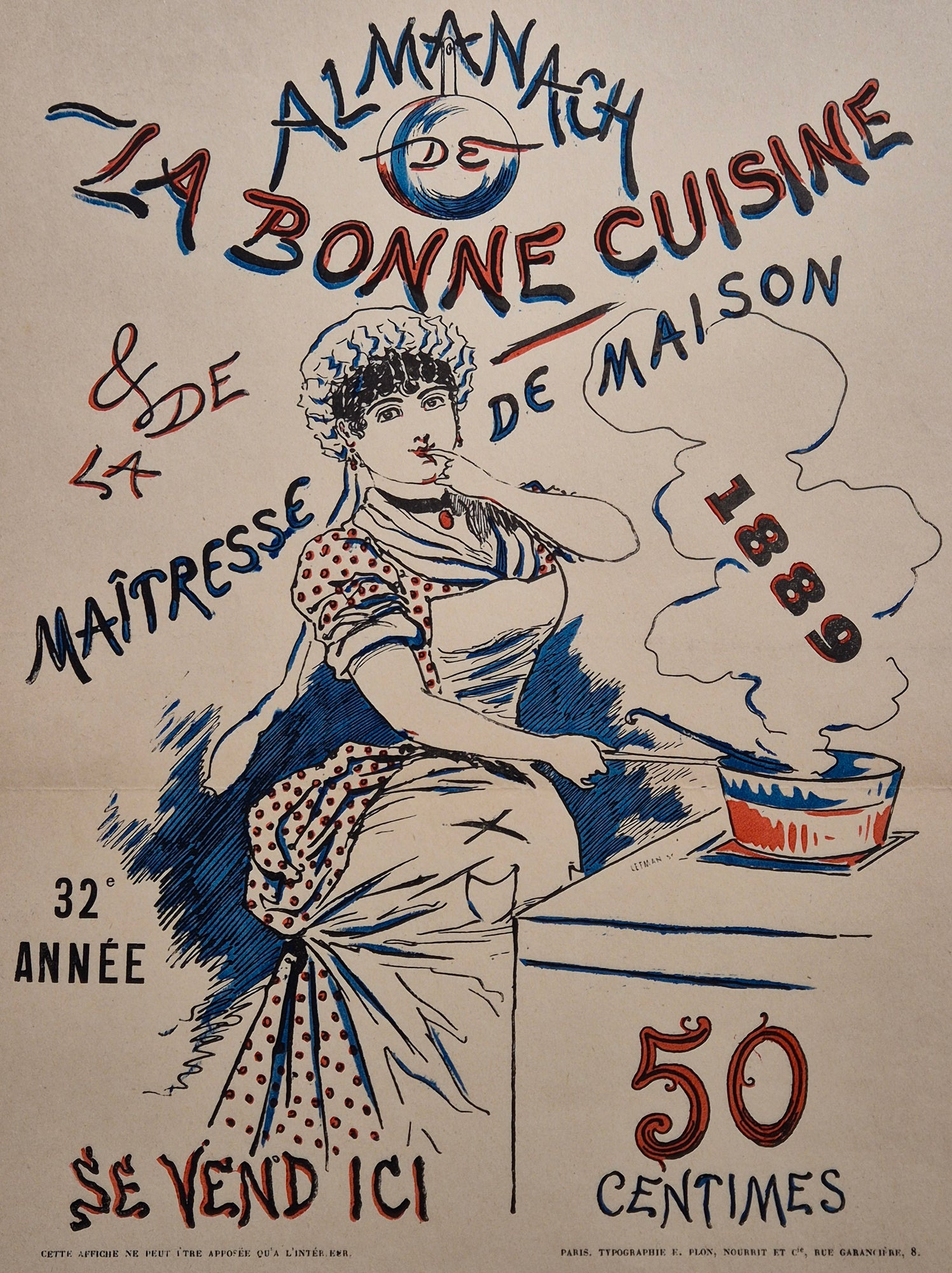 Almanach de la bonne cuisine & de la maîtresse de maison 32 ème année. 1889.