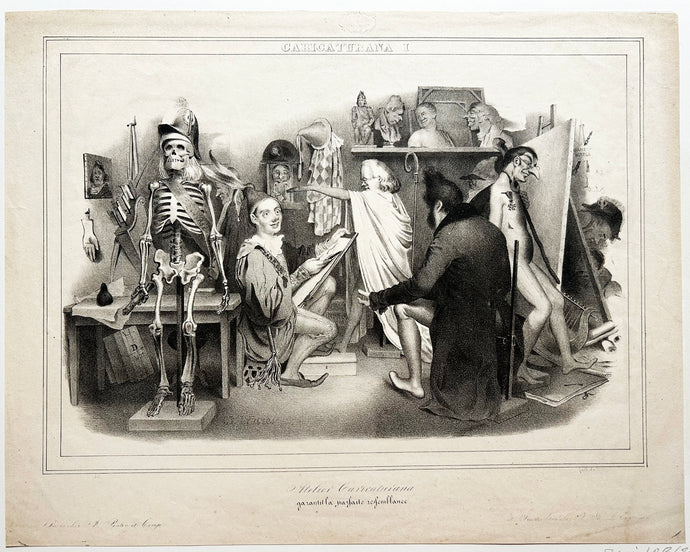 Charles Joseph TRAVIES - Atelier Caricaturana garantit la parfaite ressemblance.  c.1834. Lithographie. 