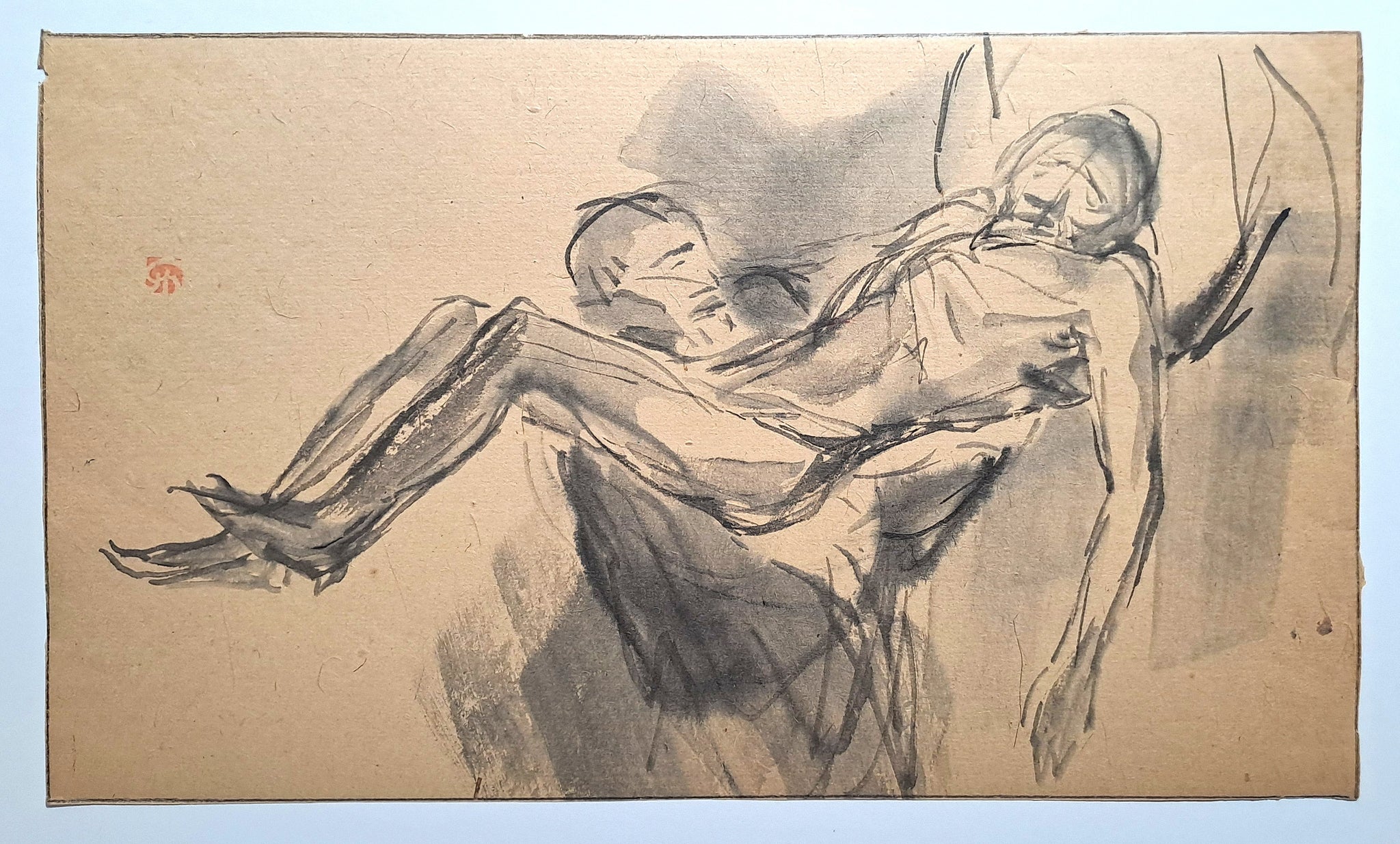 Jules CHADEL [Etude de Descente de Croix]. Dessin original. 