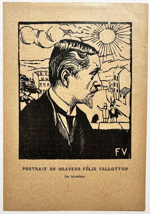 Félix VALLOTTON - Portrait du graveur Félix Vallotton, par lui-même.  1891. Bois gravé. 