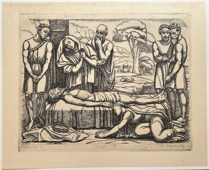 WOJNARSKI Jan - Pieta. 1914. Gravure originale signée. 