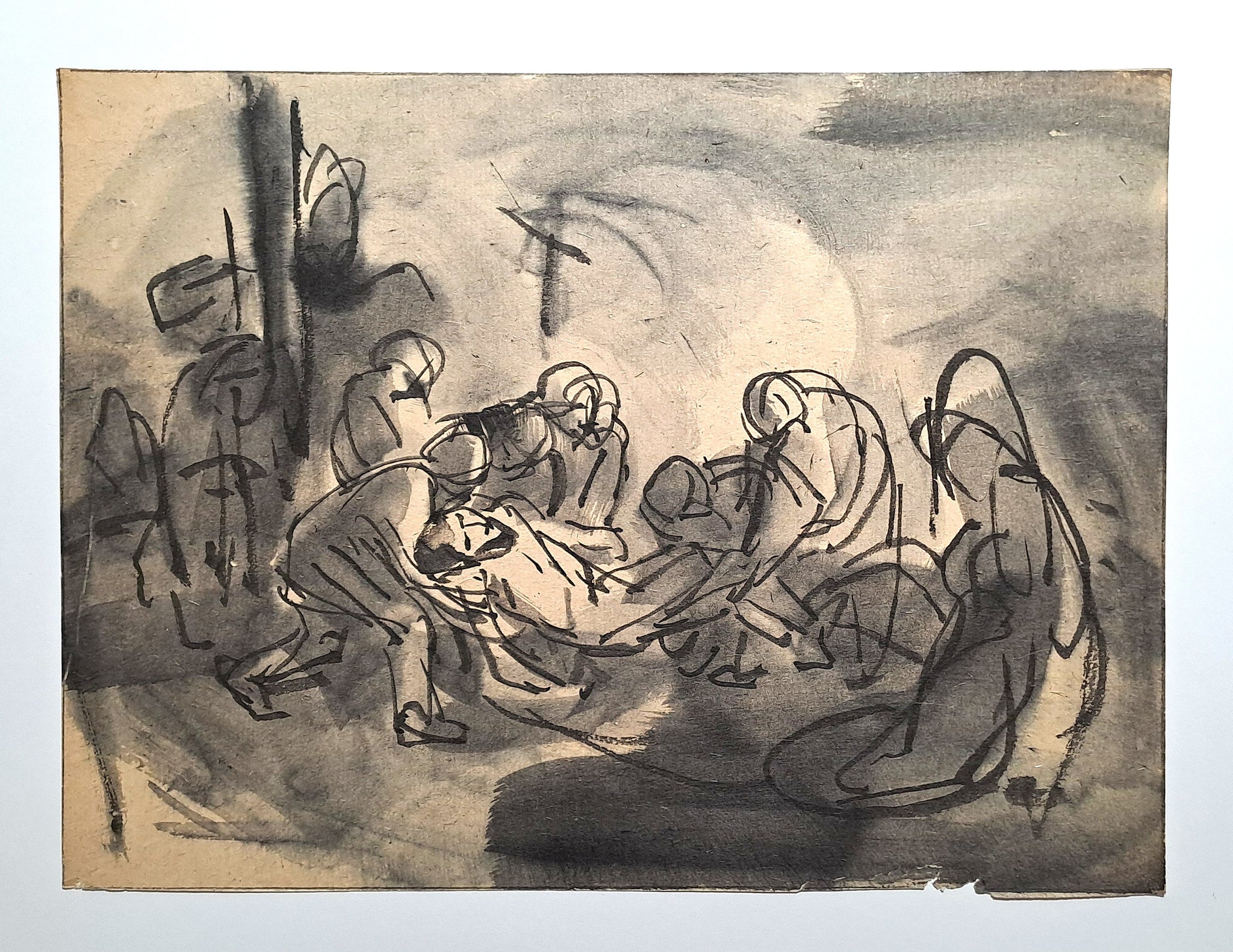 Jules CHADEL [Descente de Croix]. Dessin original. 