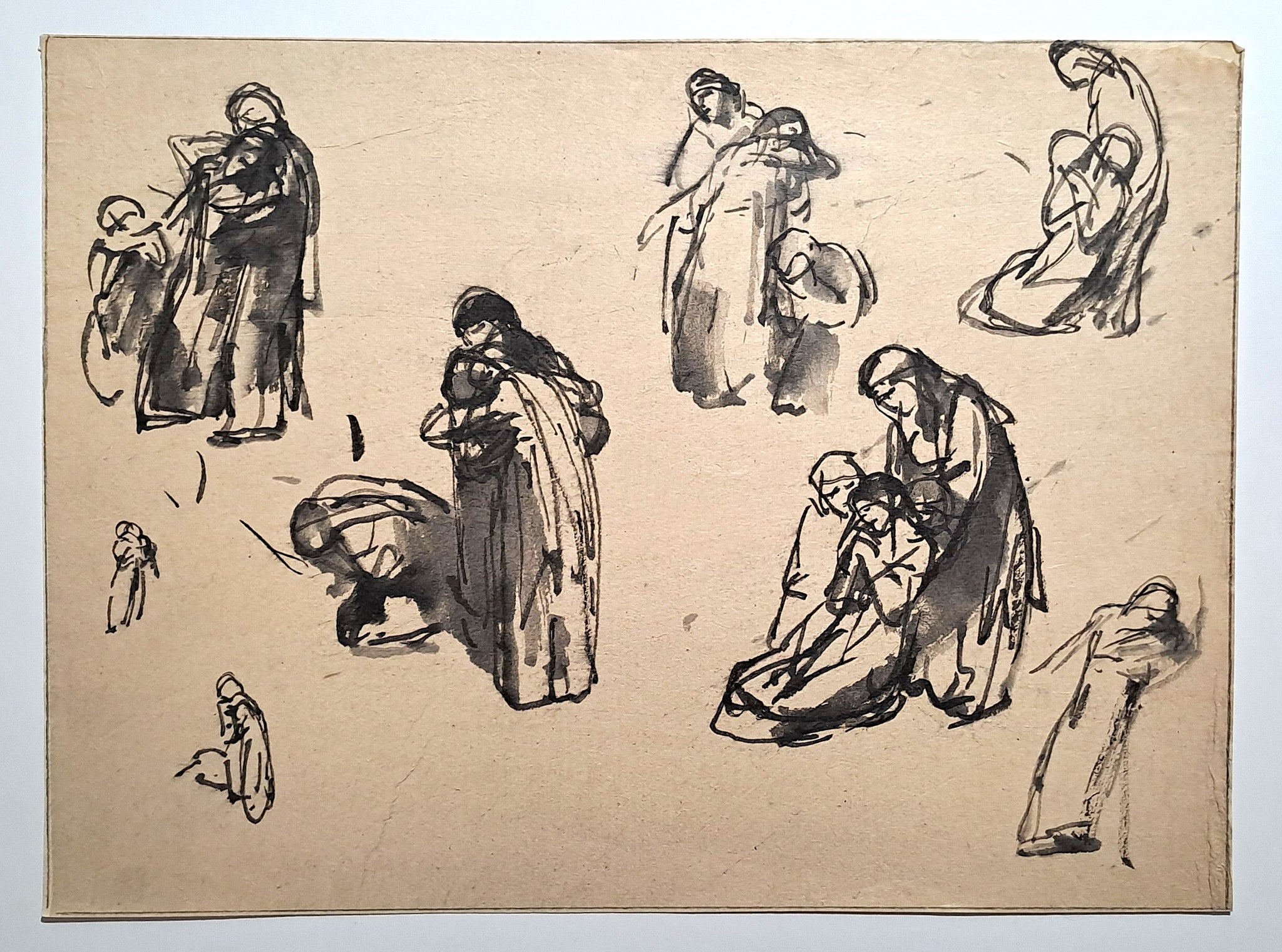 Jules CHADEL [Etudes de Lamentation des Saintes Femmes]. Dessin original. 