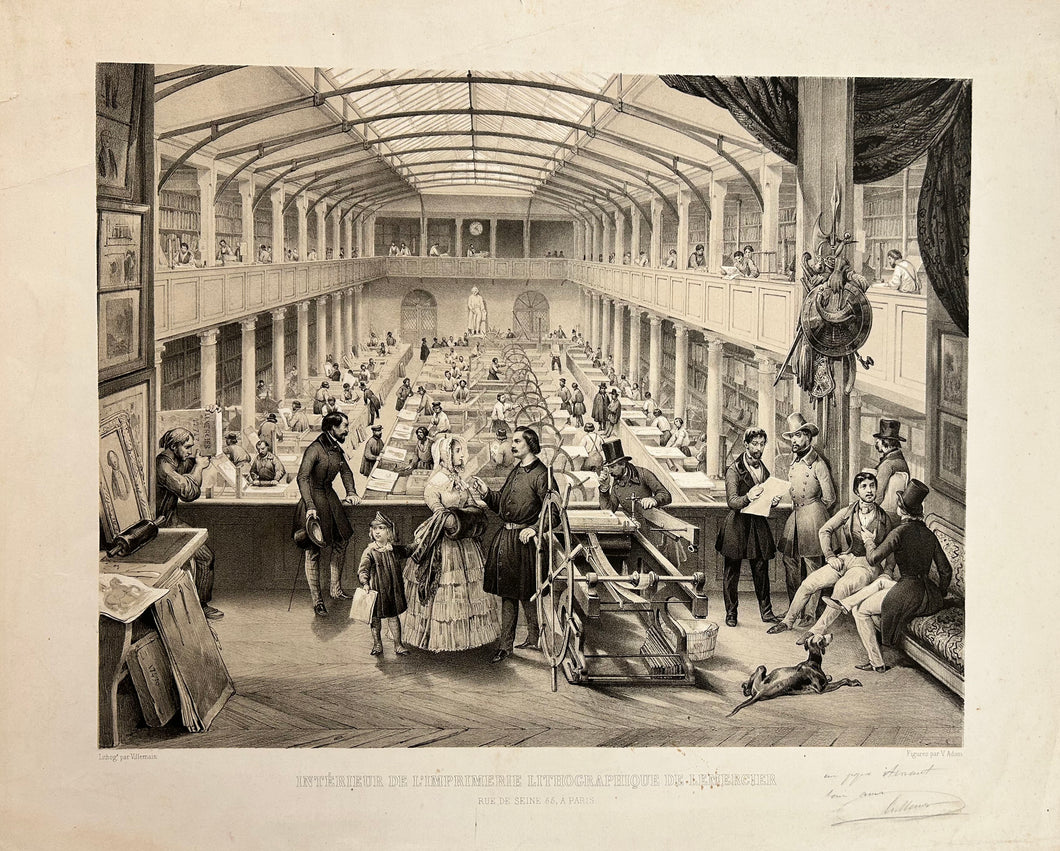 Intérieur de l'Imprimerie lithographique de Lemercier. c.1842.
