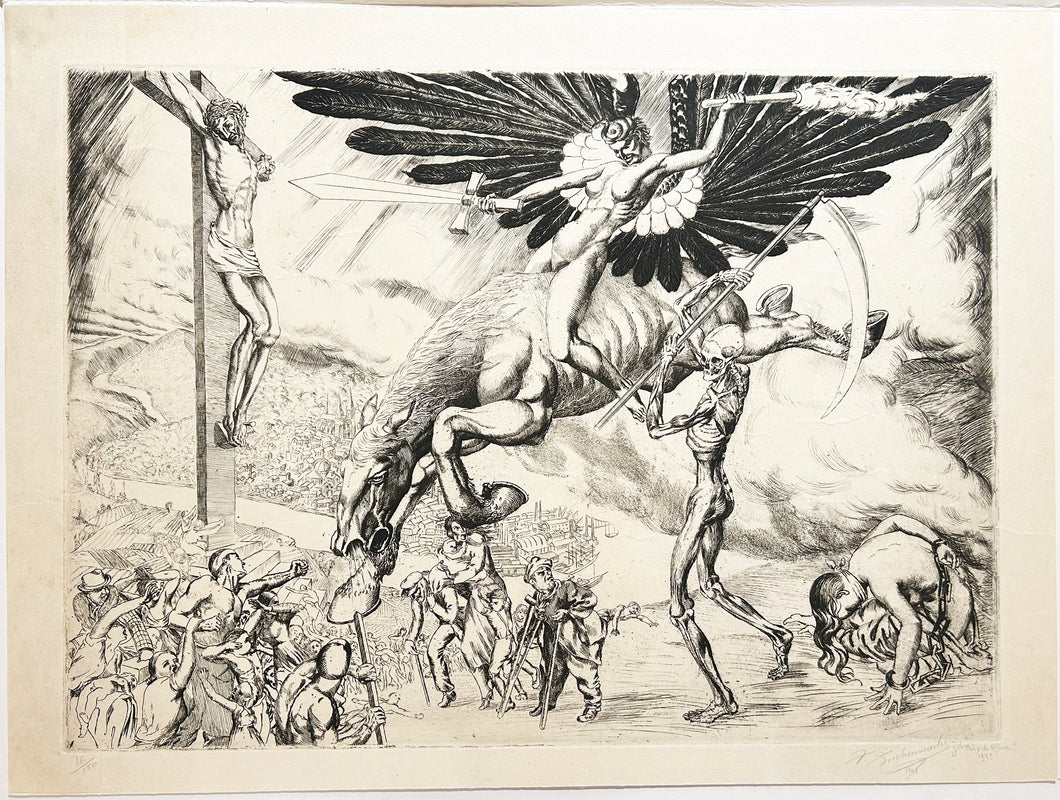 BRECHENMACHER Raymond Apocalypse. Gravure originale signée. 