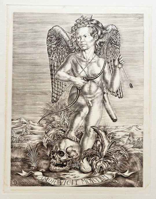 Marc DAUTRY Amor vicit Mortem. Vanité.  1977. Gravure originale. 