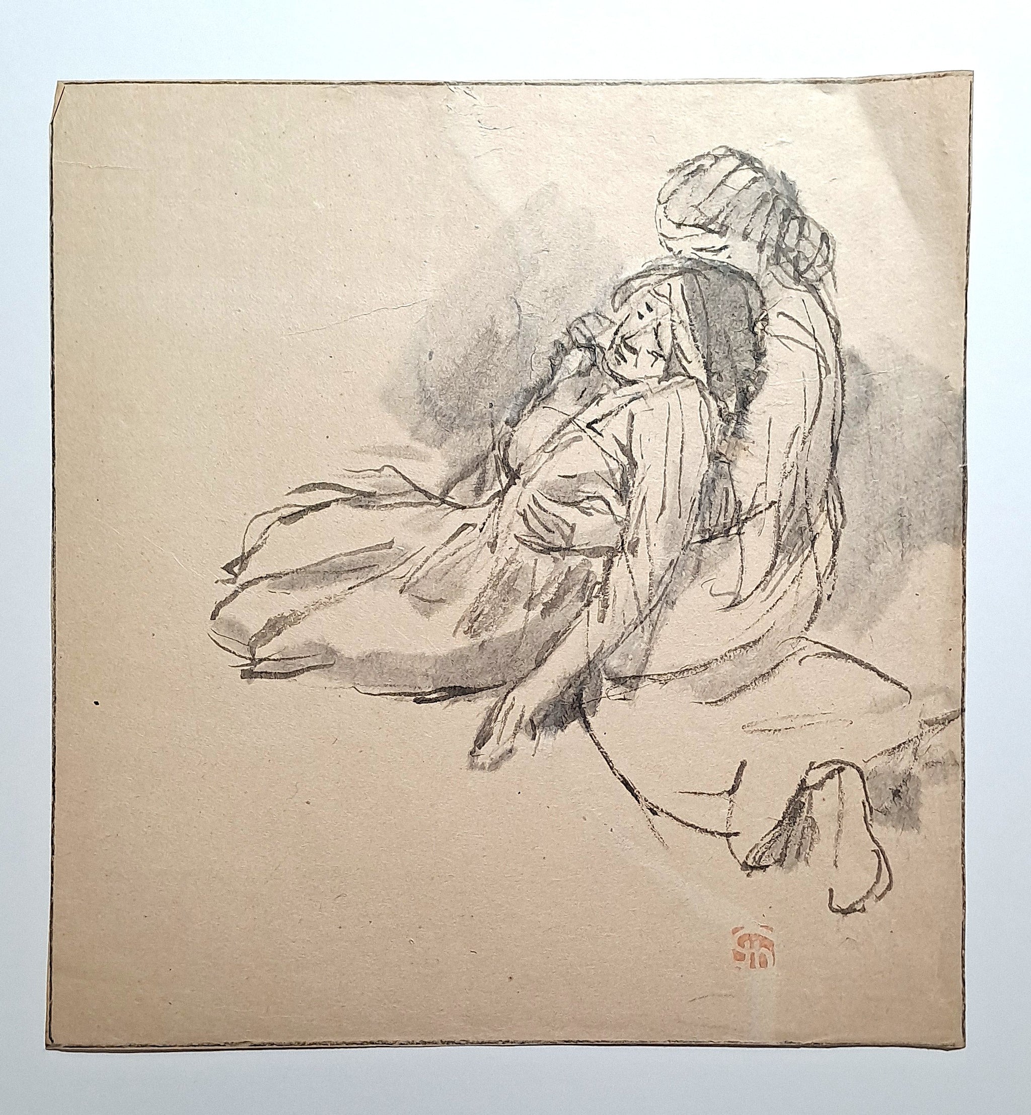 Jules CHADEL [Etude de Sainte Femme évanouie]. Dessin original. 