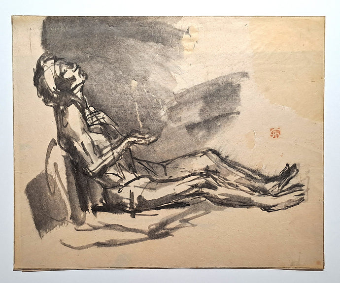 Jules CHADEL [Etude de Lazare faisant l'aumône]. Dessin original. 
