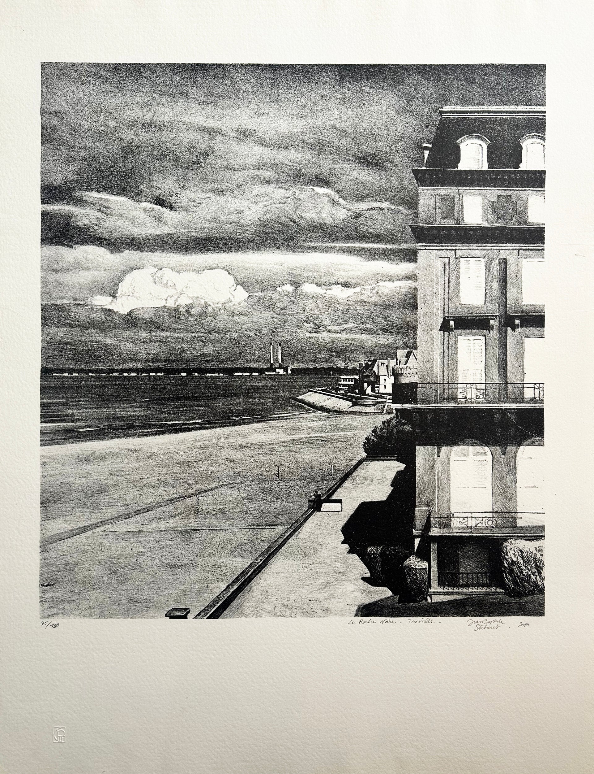 J.B SECHERET - Les Roches Noires, à Trouville.  2003. Lithographie originale, signée. 