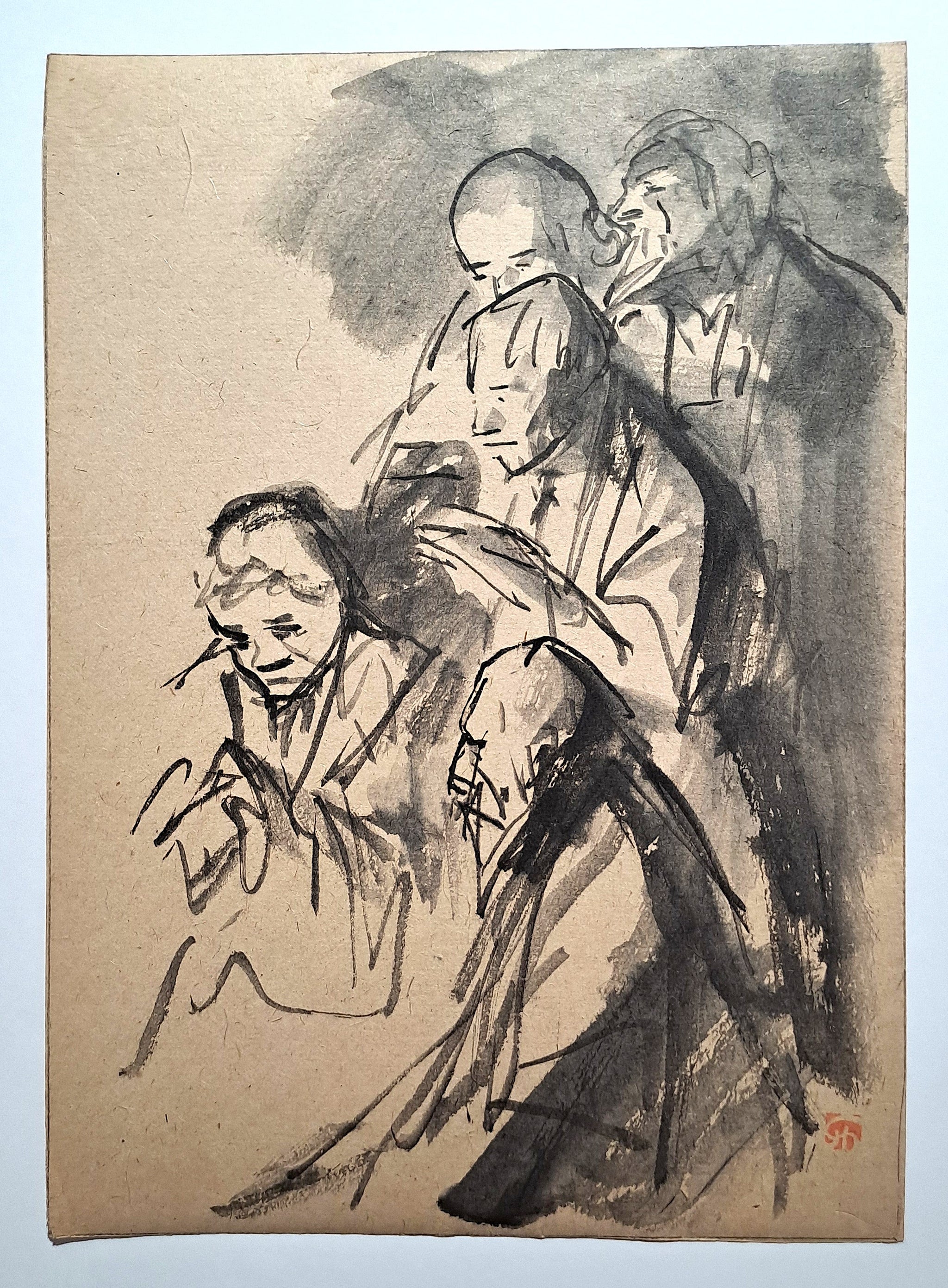 Jules CHADEL [Etude du Baptême]. Dessin original. 