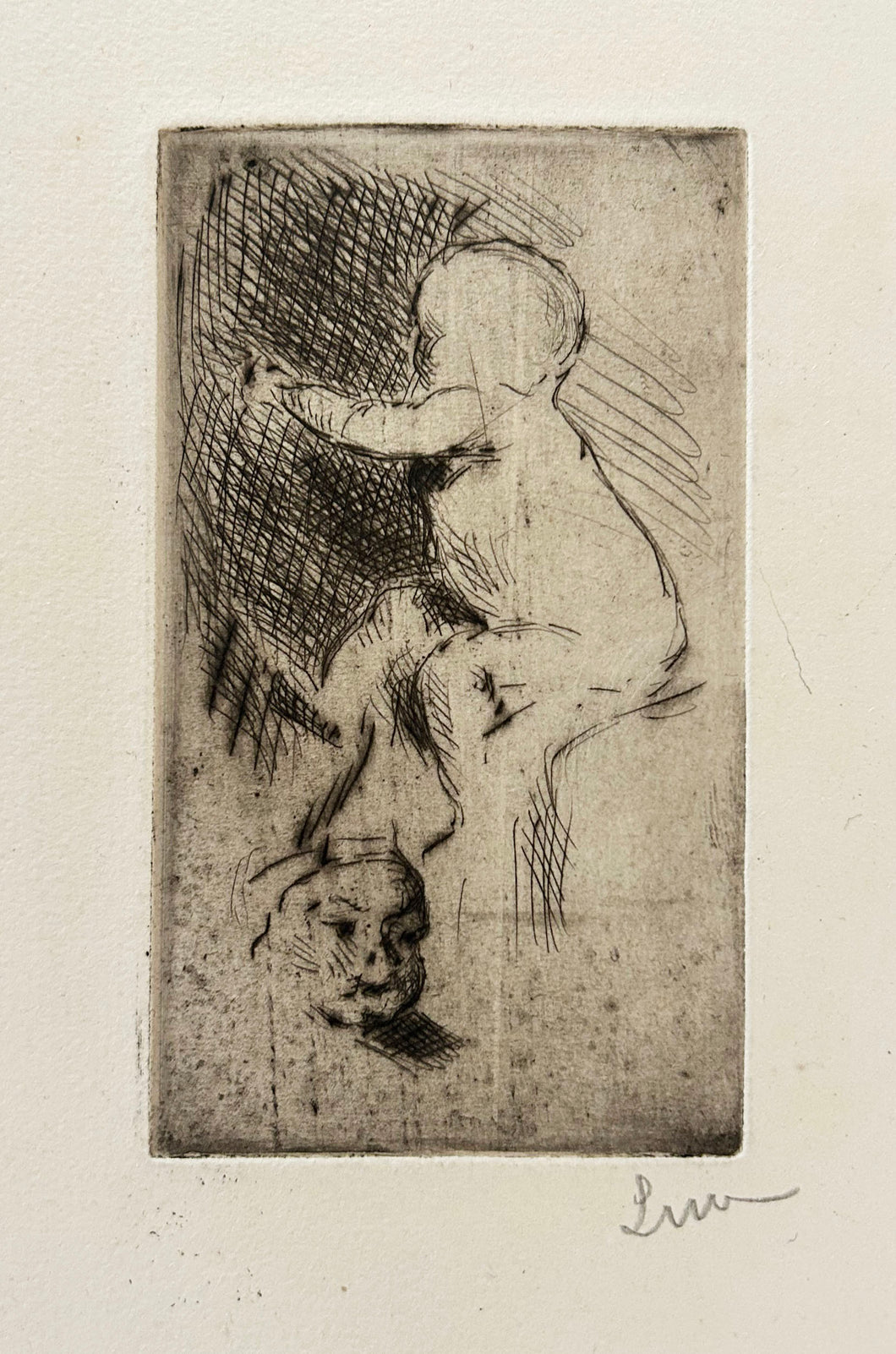 Croquis d'enfant nu.