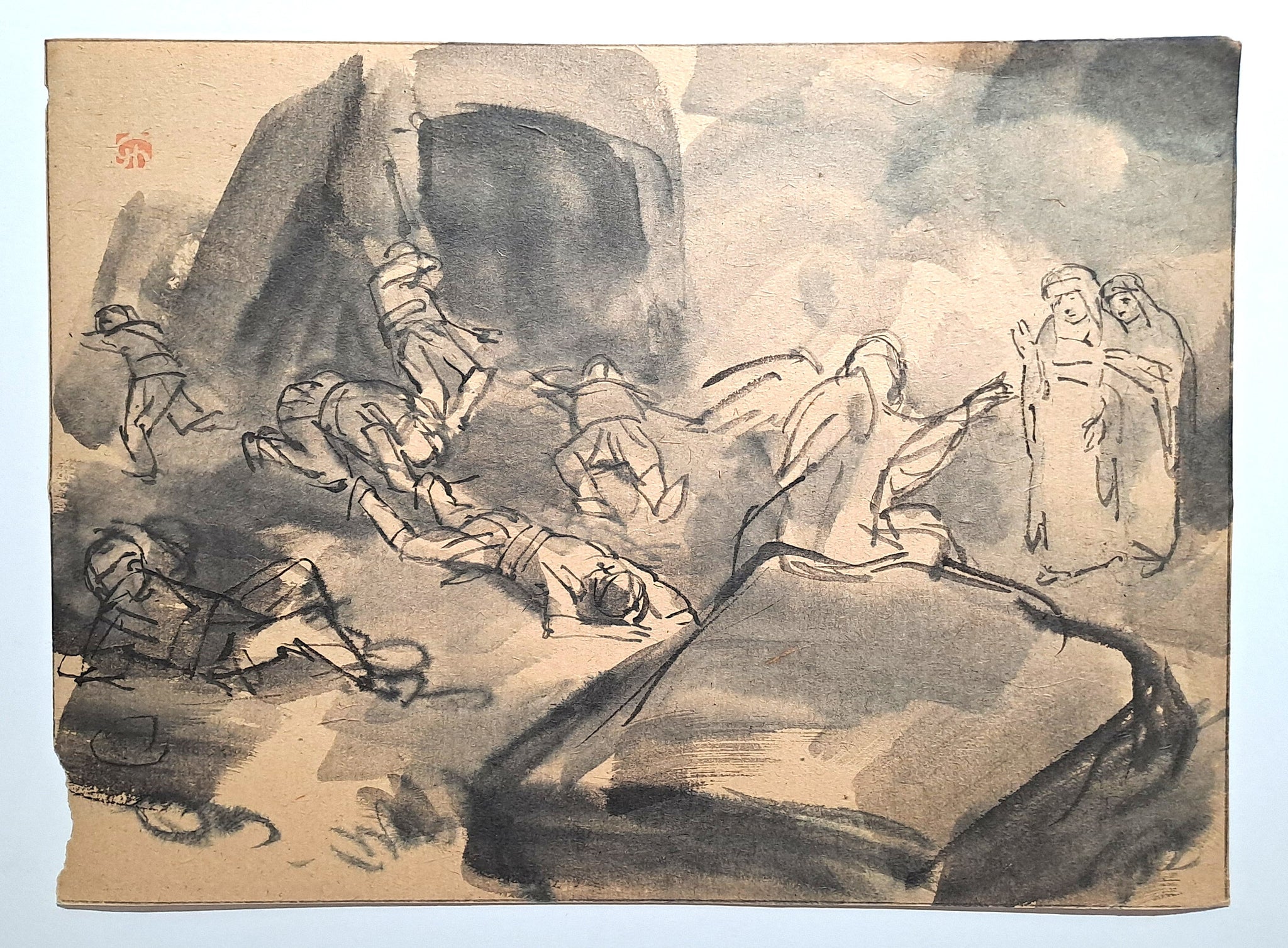 Jules CHADEL [Le tombeau vide du Christ]. Dessin original. 