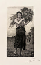 Charger l'image dans la galerie, D'après Jules BRETON - La glaneuse.  1898. Lithographié par Hippolyte Fauchon (né à Paris, actif à la fin du XIXème et au début du Xxème siècle). 

