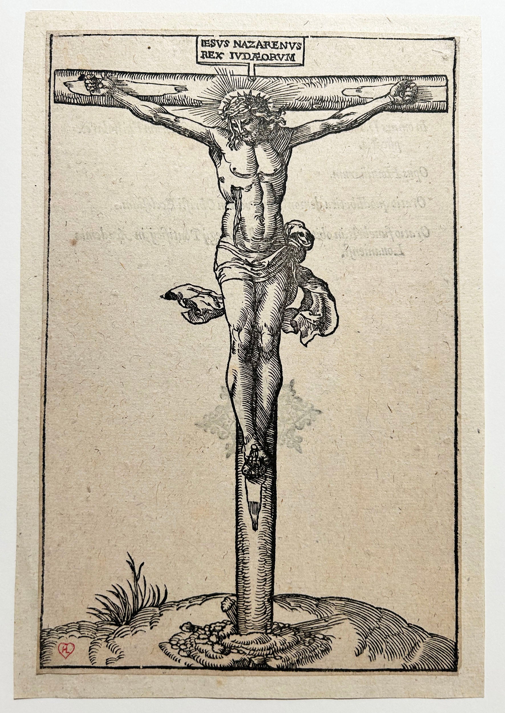 [Jésus Christ sur la croix]. ANONYME DU XVII EME SIECLE. Bois gravé. 