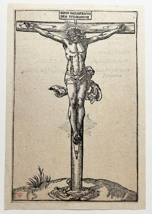 [Jésus Christ sur la croix]. ANONYME DU XVII EME SIECLE. Bois gravé. 