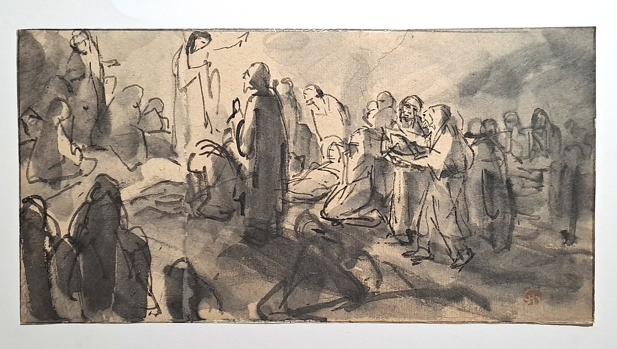 Jules CHADEL [Le Christ prêchant aux disciples]. Dessin original. 