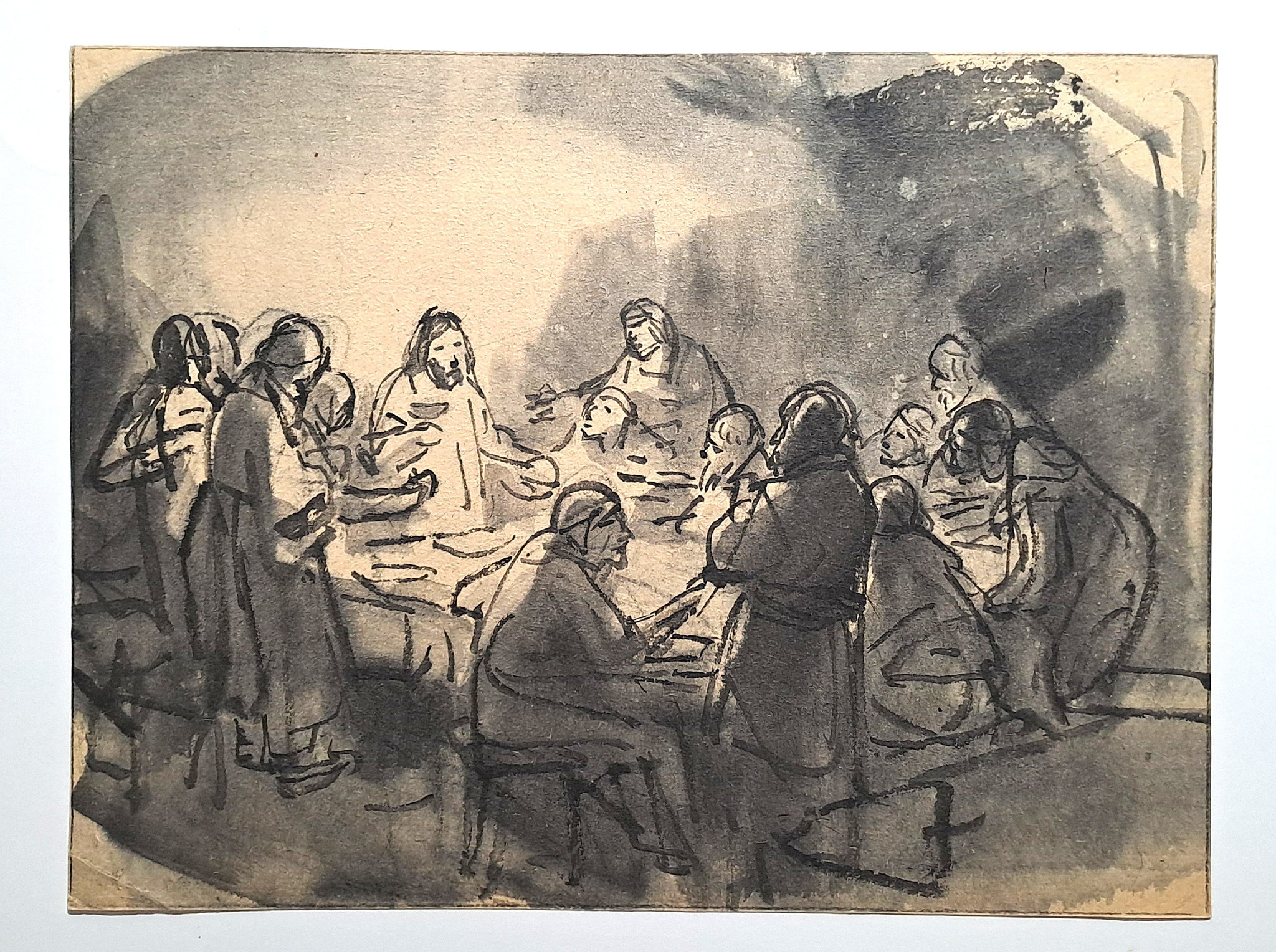 Jules CHADEL [Etude pour les Noces de Cana]. Dessin original. 