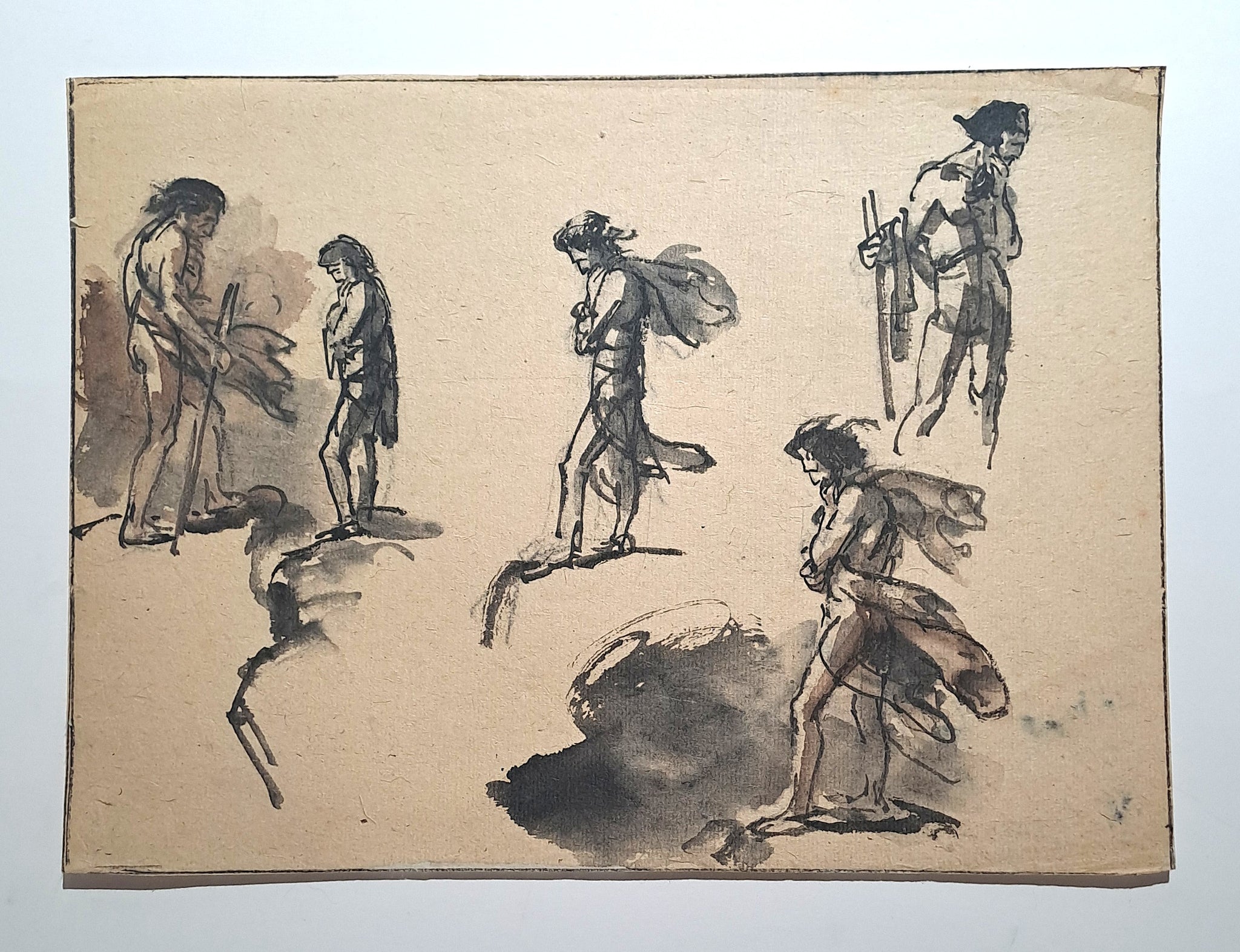 Jules CHADEL [Etudes de Jean-Baptiste marchant dans le désert]. Dessin original. 