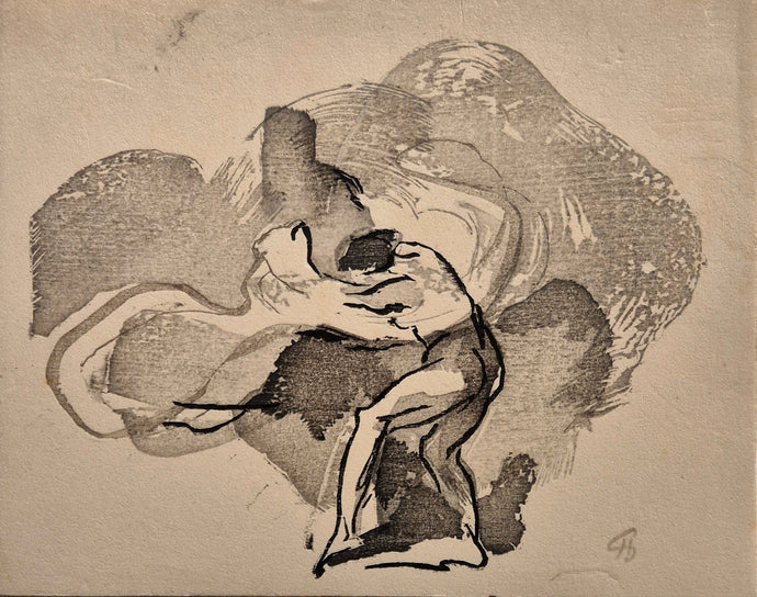 Jules CHADEL - Danseurs. 1935. Gravure sur bois en camaïeu. 