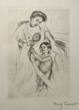Charger l'image dans la galerie, Mary CASSATT - Looking into the hand mirror (n°3).  c.1905. Pointe sèche originale, signée.
