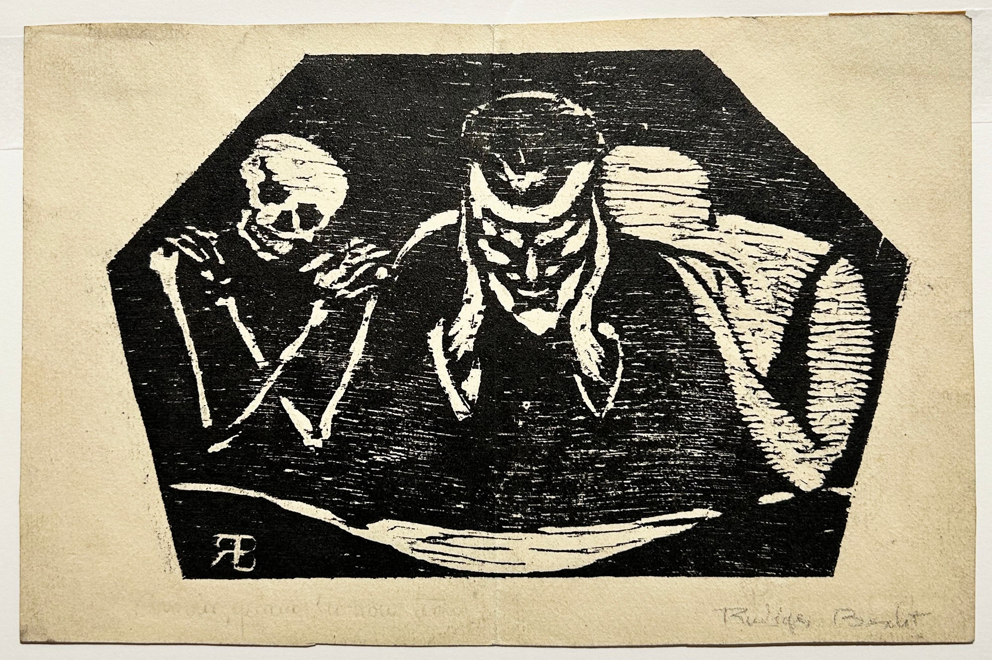 BERLIT Rudiger - Le Songe et la Mort. Bois gravé. 