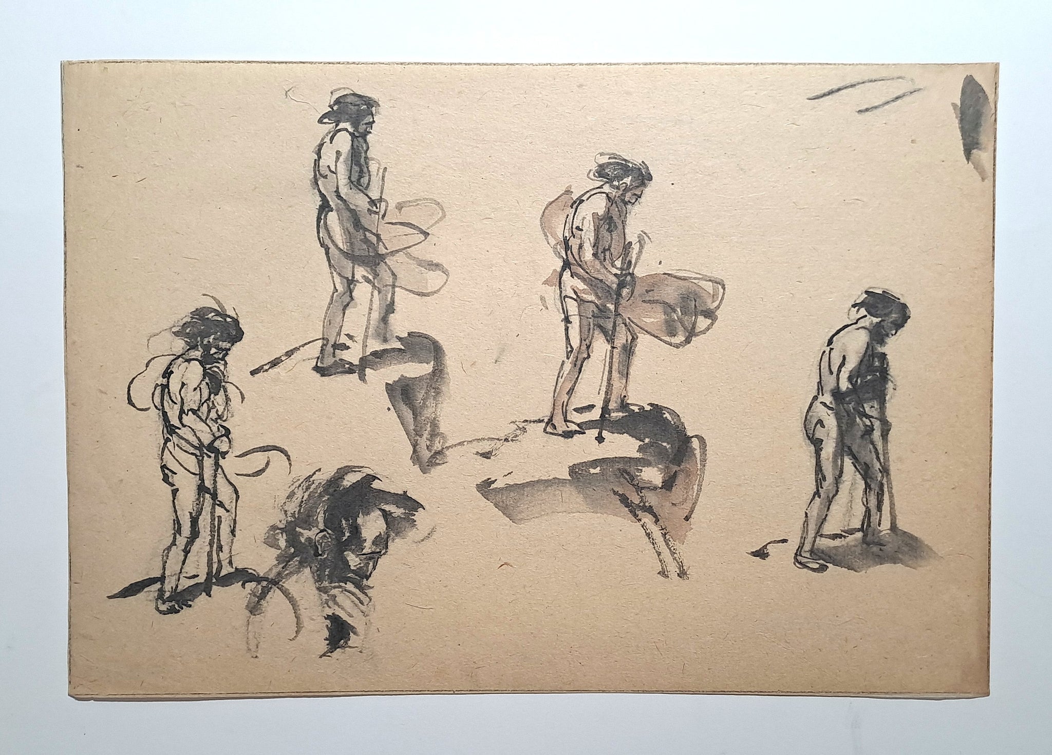 Jules CHADEL [Etudes de Jean-Baptiste au désert]. Dessin original. 