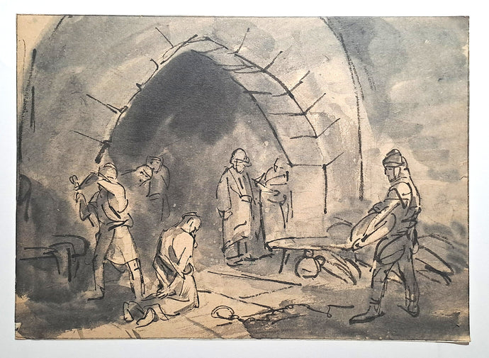Jules CHADEL [Etude de l'exécution de Jean-Baptiste]. Dessin original. 