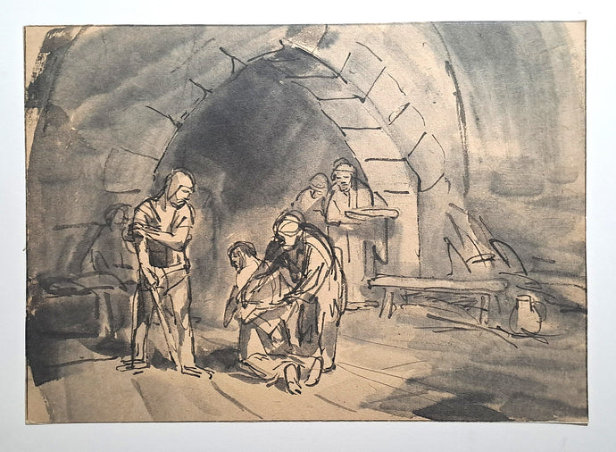 Jules CHADEL [Etude de Jean-Baptiste condamné à mort. Dessin original. 
