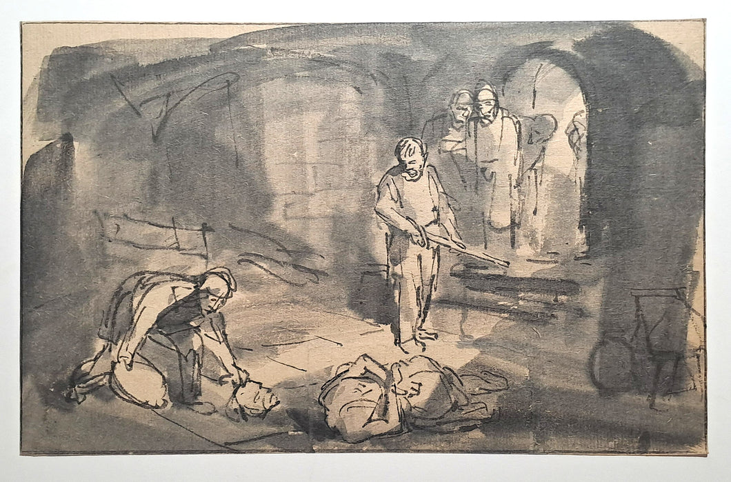 Jules CHADEL [Etude de Jean-Baptiste décapité]. Dessin original. 
