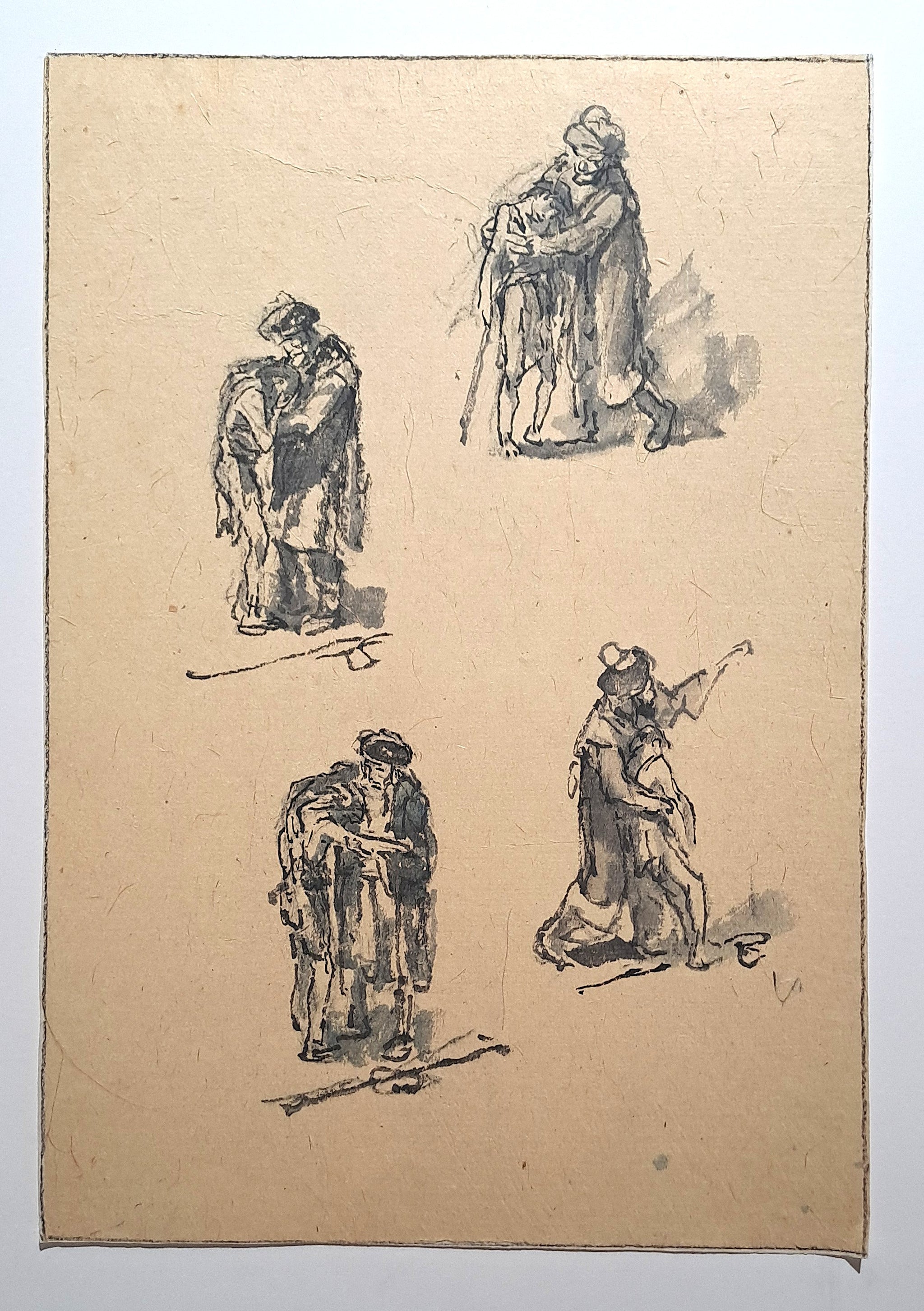 Jules CHADEL [Etudes de personnages pour la parabole du Bon Grain et l'Ivraie]. Dessin original. 