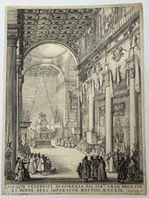 Charger l&#39;image dans la galerie, Le catafalque de l&#39;Empereur Mathias, aussi appelé &quot;Le petit prédicateur&quot; ou &quot;La chapelle funèbre de Florence&quot;.  1619.
