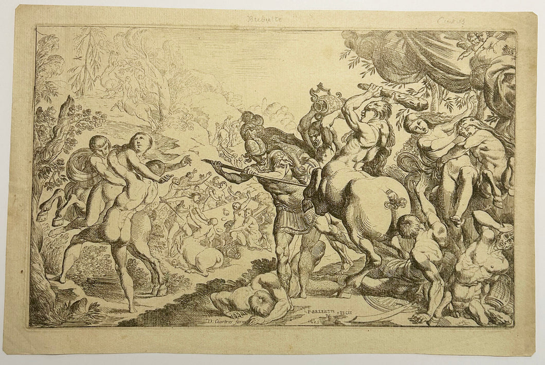 Le combat des Centaures et des Lapithes.  1625.
