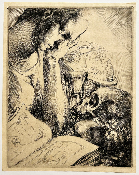 Luc LAFNET - Le Songe devant la Mort. Eau-forte originale. 