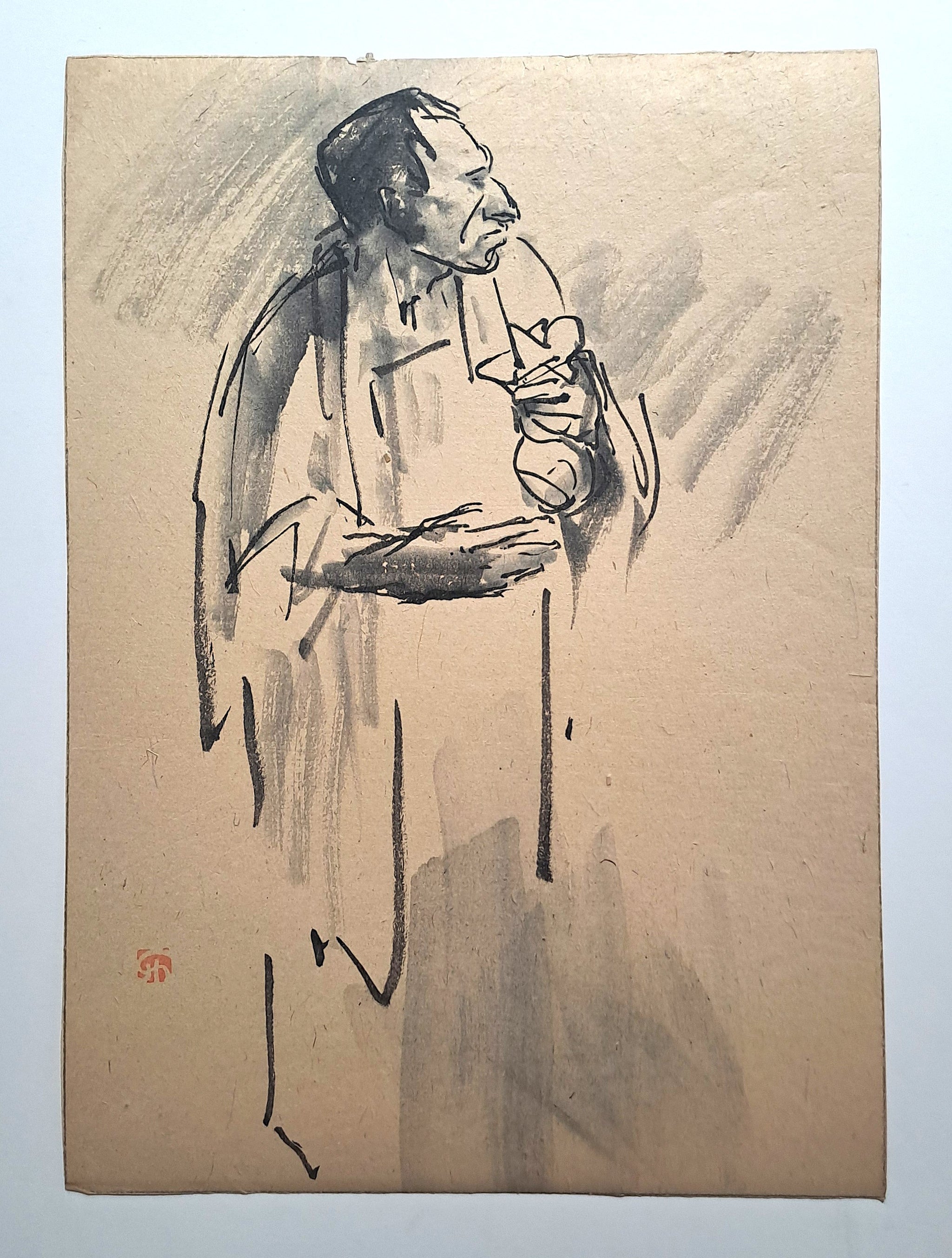 Jules CHADEL [Etude de l'ennemi semant le grain de l'ivraie]. Dessin original. 