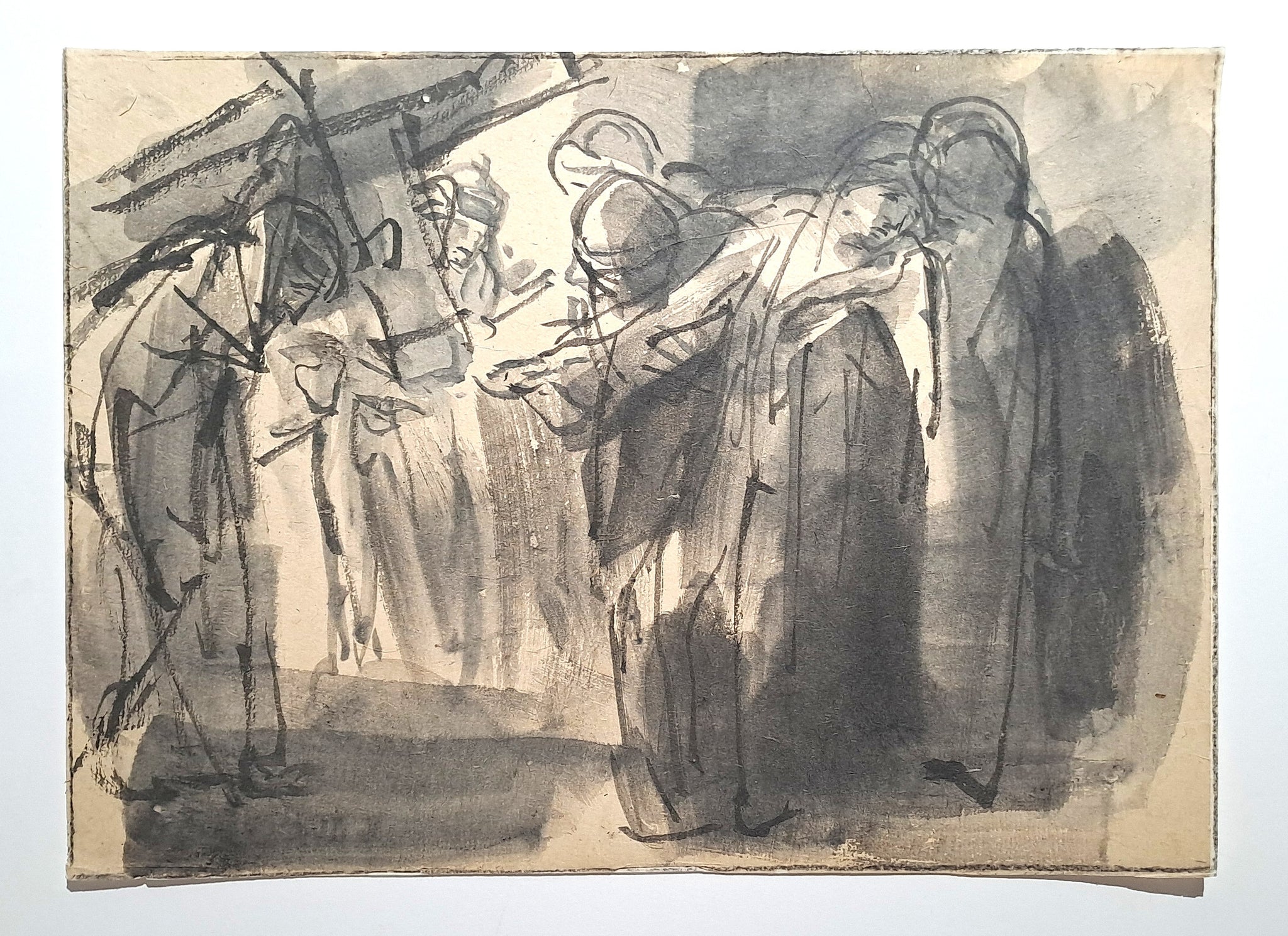 Jules CHADEL [Etude pour le Chemin de Croix : Jésus rencontre sa mère]. Dessin original. 