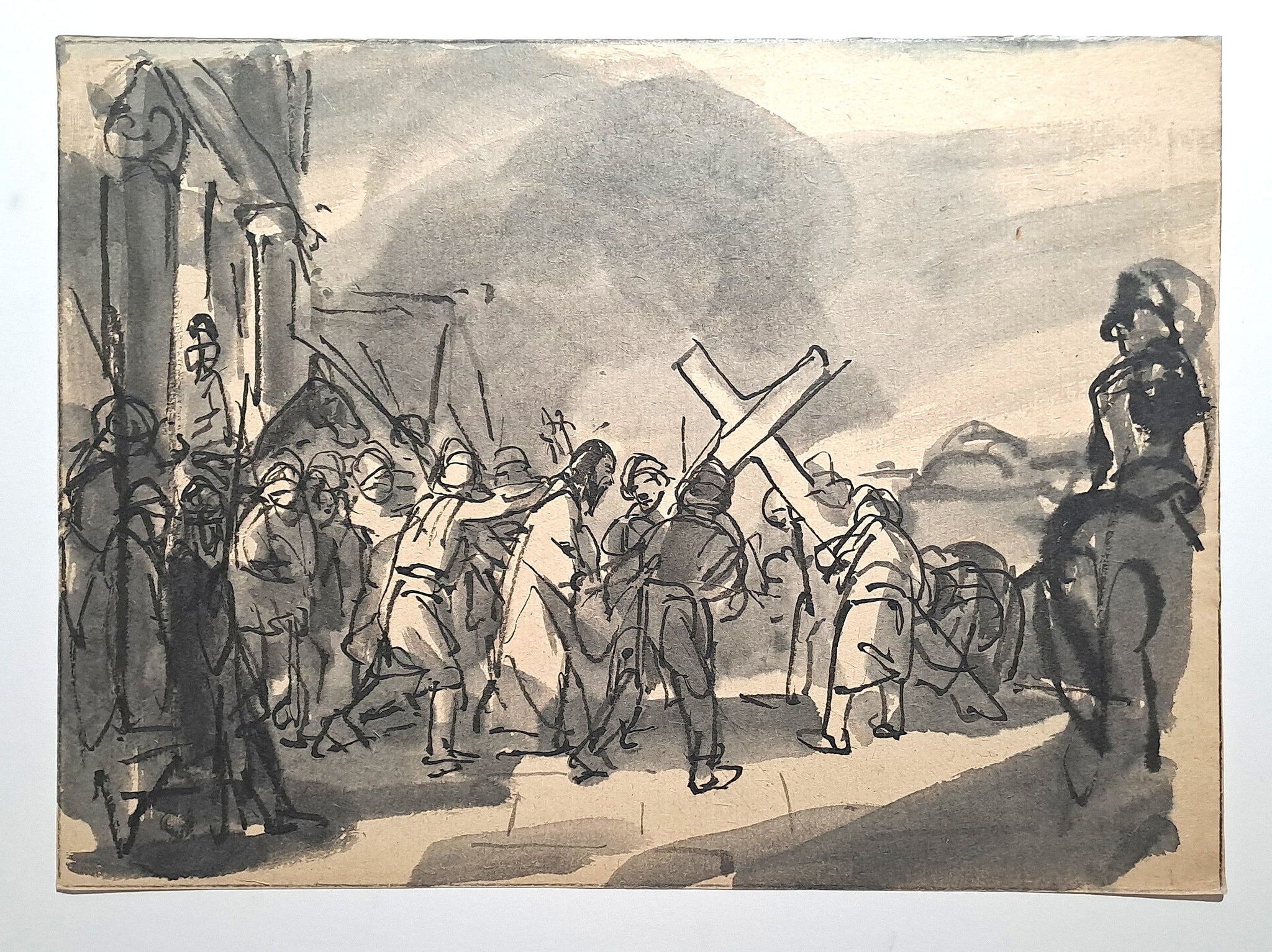 Jules CHADEL [Jésus est chargé de sa croix]. Dessin original. 