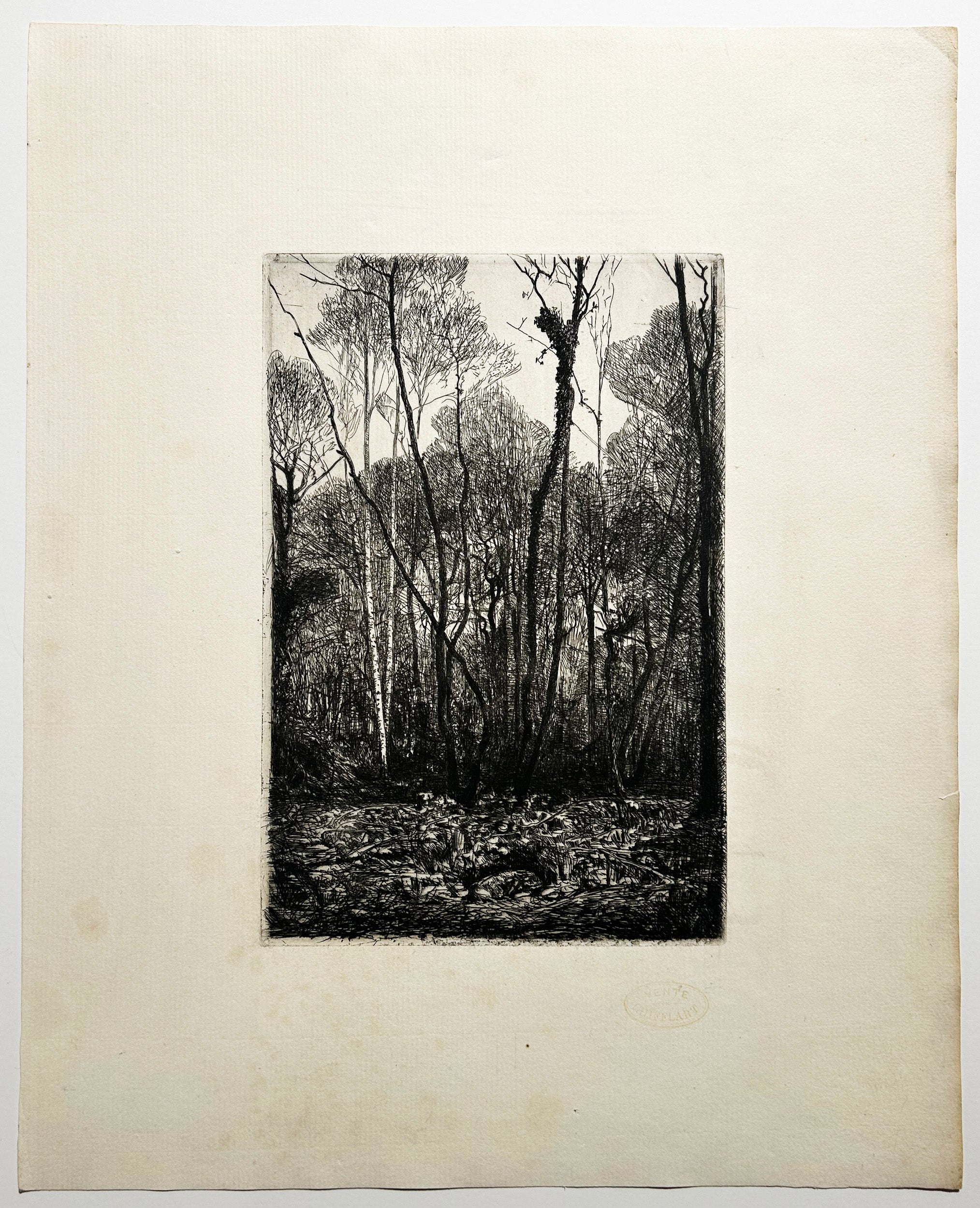 François CHIFFLART [Paysage boisé].  c.1860. Gravure.