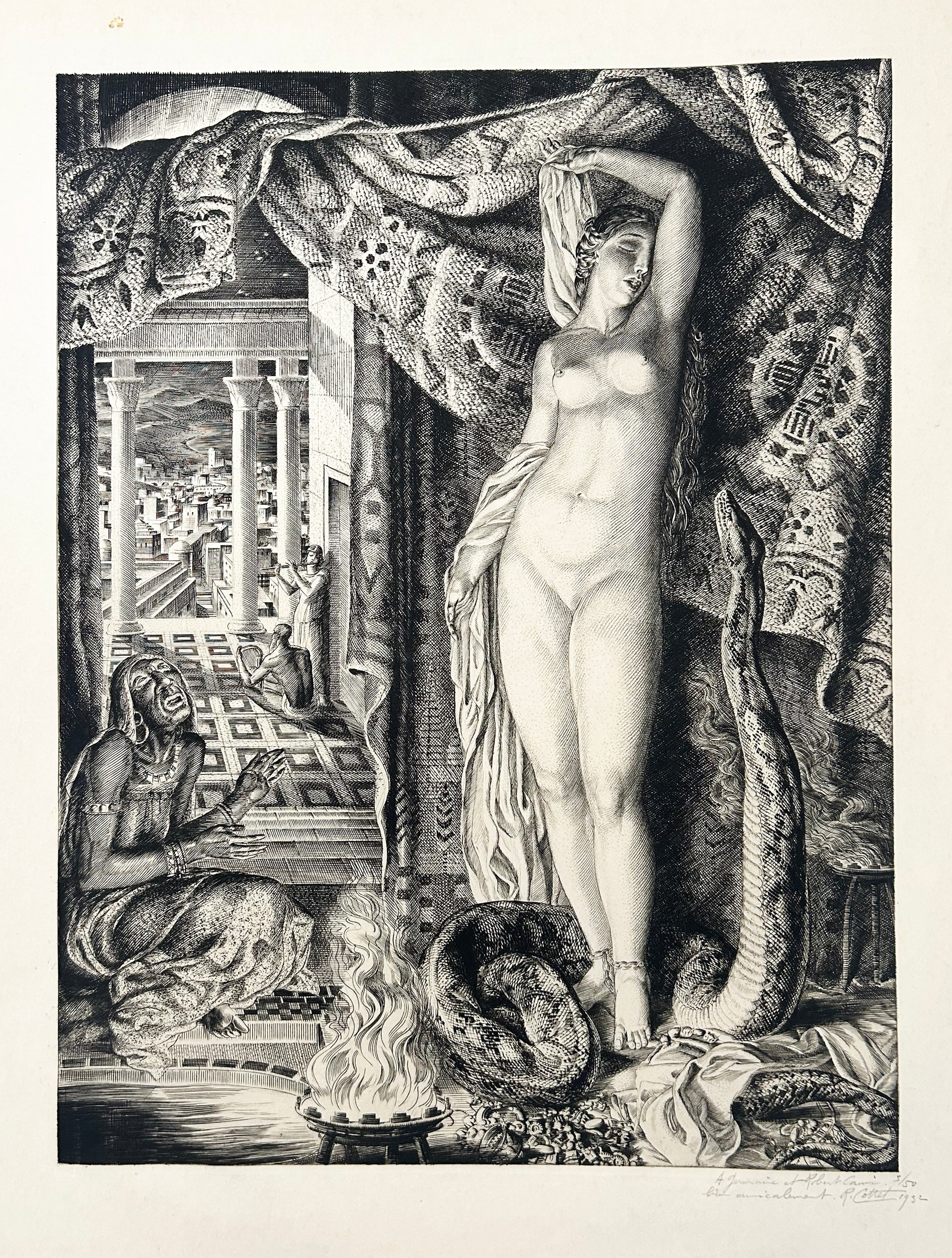 René COTTET - Salaambo. 1932. Eau-forte originale, signée.