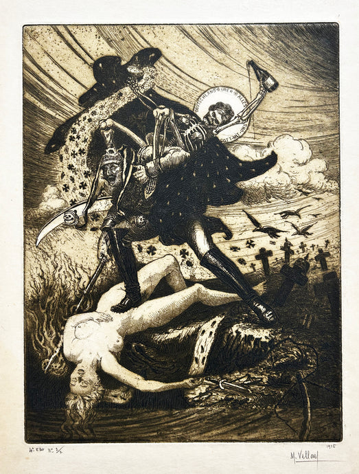 VELLAY M. - L'Allemagne au-dessus de tout.  1915. Eau-forte originale. 