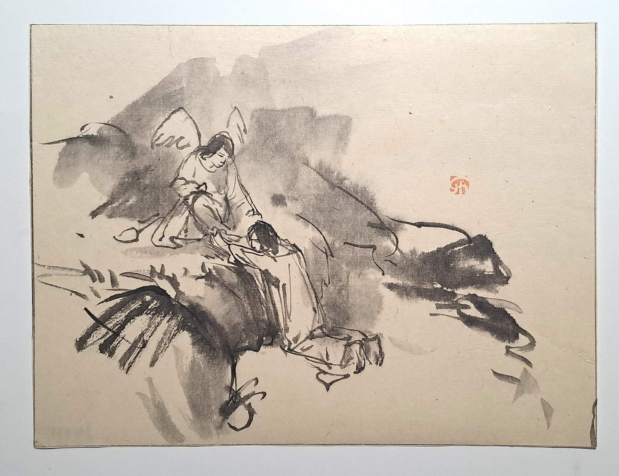 Jules CHADEL [Apparition angélique]. Dessin original. 